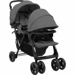 Tweelingkinderwagen tandem staal>vidaXL
