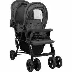 Tweelingkinderwagen tandem staal>vidaXL