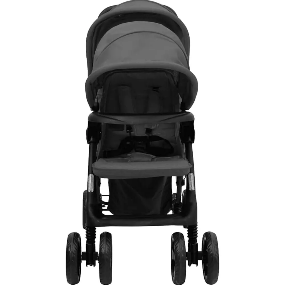 Tweelingkinderwagen tandem staal>vidaXL