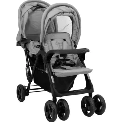Tweelingkinderwagen tandem staal>vidaXL New