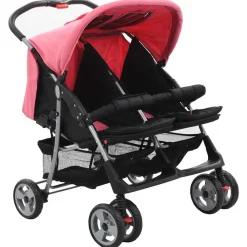 Tweelingkinderwagen staal en zwart><noscript><img width=