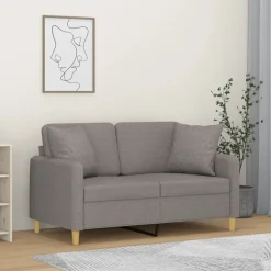 Tweezitsbank met sierkussens 120 cm stof>vidaXL Sale