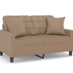 Tweezitsbank met sierkussens 120 cm kunstleer kleurig>vidaXL New