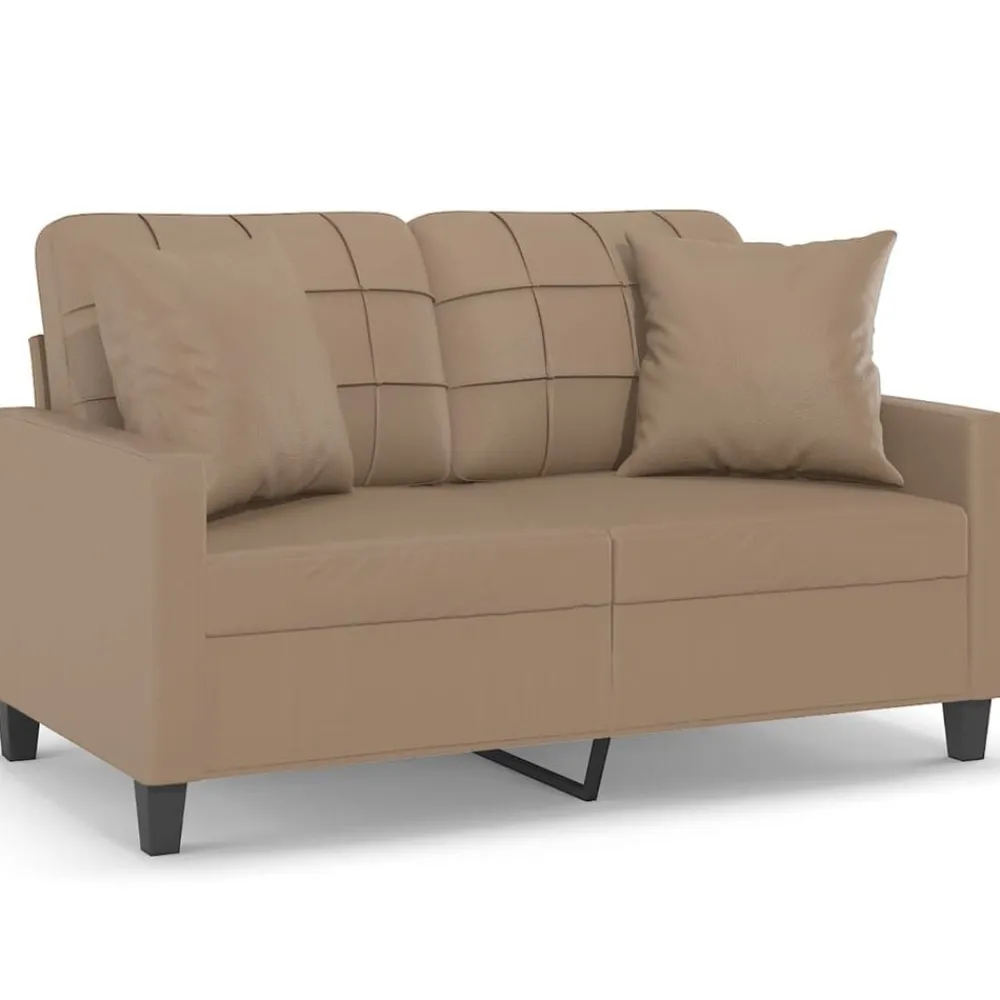 Tweezitsbank met sierkussens 120 cm kunstleer kleurig>vidaXL New