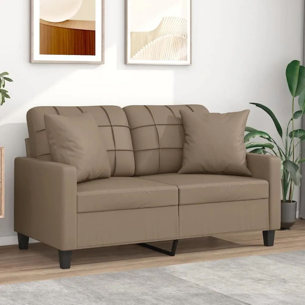 Tweezitsbank met sierkussens 120 cm kunstleer kleurig>vidaXL New