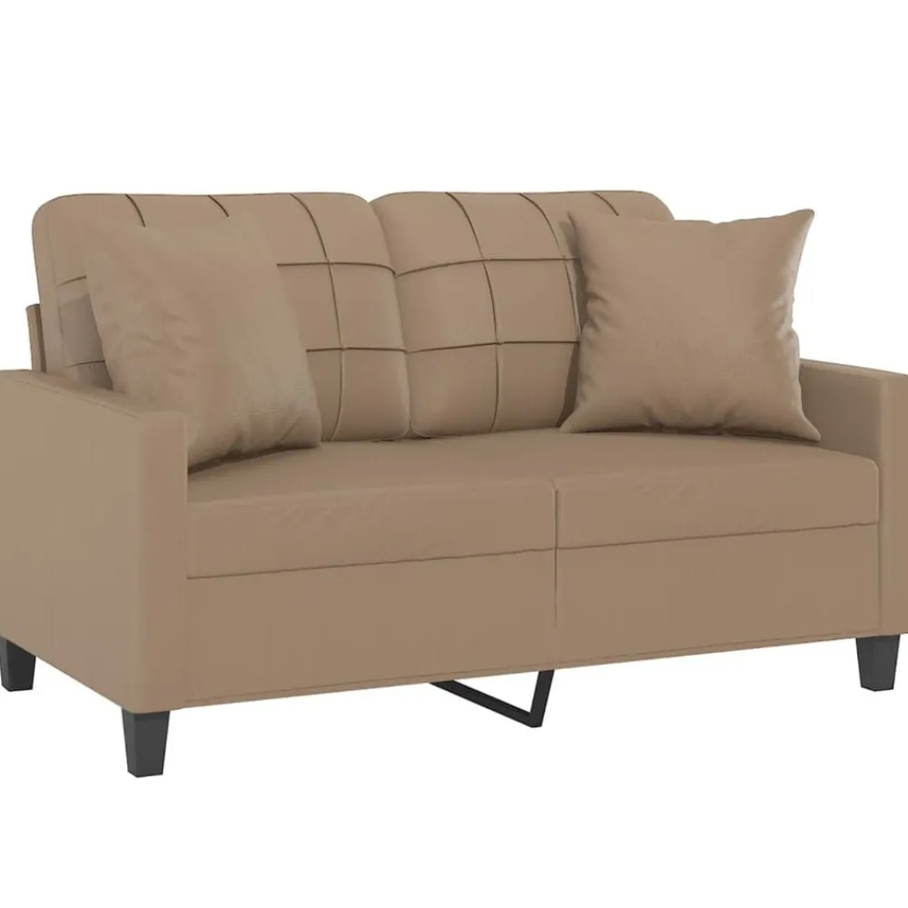 Tweezitsbank met sierkussens 120 cm kunstleer kleurig>vidaXL New