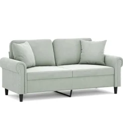 Tweezitsbank met sierkussens 140 cm fluweel>vidaXL Outlet