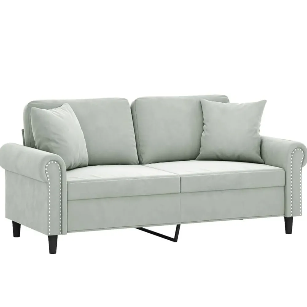 Tweezitsbank met sierkussens 140 cm fluweel>vidaXL Outlet