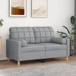 Tweezitsbank met sierkussens 120 cm stof>vidaXL Best
