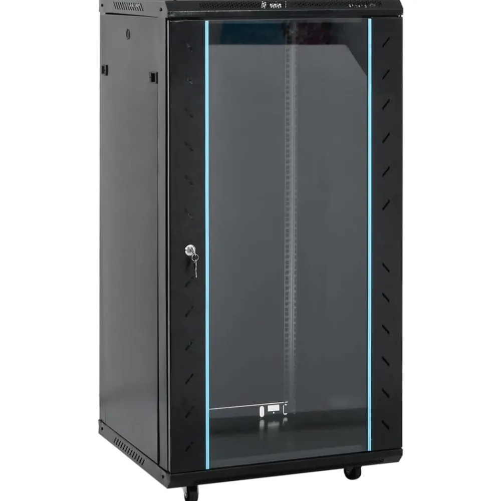 Elektronica*vidaXL 22U Netwerkkast met Draaipoten 19" IP20 60x60x120 cm Zwart
