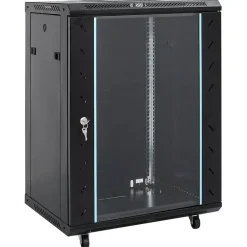 Elektronica*vidaXL 15U Netwerkkast met Draaipoten 19" IP20 60x45x86 cm Zwart
