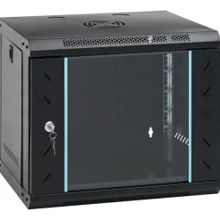 Elektronica*vidaXL 9U Wandgemonteerde Netwerkkast 19" IP20 53x40x45 cm Zwart