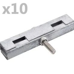 Tuinafscheidingen*vidaXL U-matverbinding 10 sets kleurig Zilver