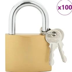 Sloten & Sleutels*vidaXL U-slot met sleutels 100 pcs Koper IJzer