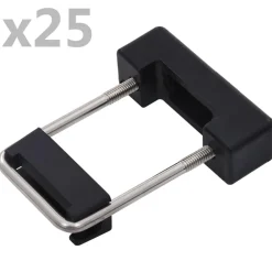 U-verbinding met kunststof voor hekpaal 25 sets 60x40 mm>vidaXL Outlet