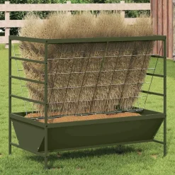 Huisdierbenodigdheden*vidaXL Vee voeder Olijf Groen 100 x 60 x 90 cm Koudgewalst Staal Olijfgroen