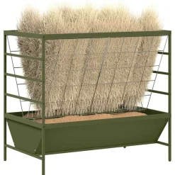 Huisdierbenodigdheden*vidaXL Vee voeder Olijf Groen 100 x 60 x 90 cm Koudgewalst Staal Olijfgroen