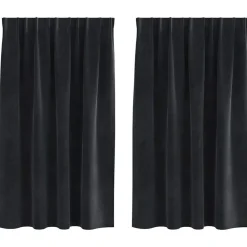 Woon- & Tuinaccessoires*vidaXL Verduisterende gordijnen 2 pcs 140 x 140 cm Fluweel Zwart