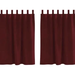 Woon- & Tuinaccessoires*vidaXL Verduisterende gordijnen 2 pcs 140 x 140 cm Fluweel Wijnrood