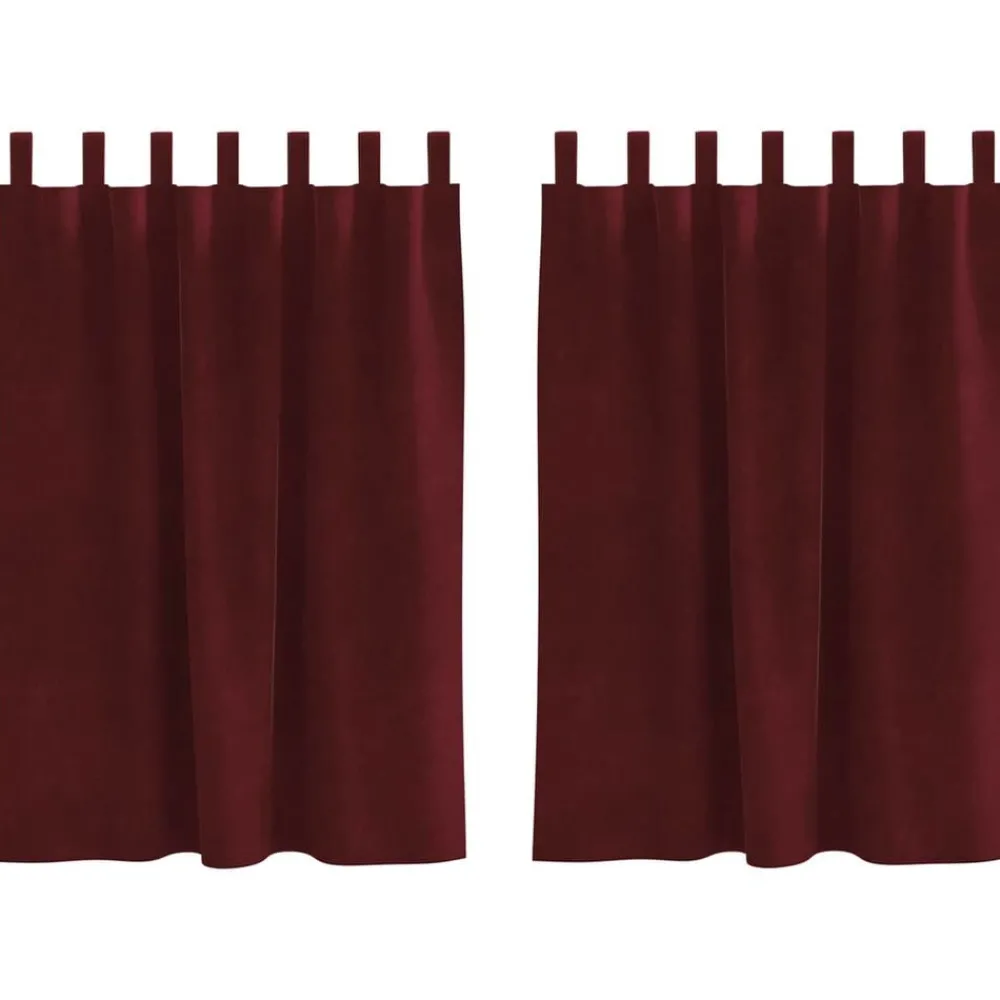 Woon- & Tuinaccessoires*vidaXL Verduisterende gordijnen 2 pcs 140 x 140 cm Fluweel Wijnrood