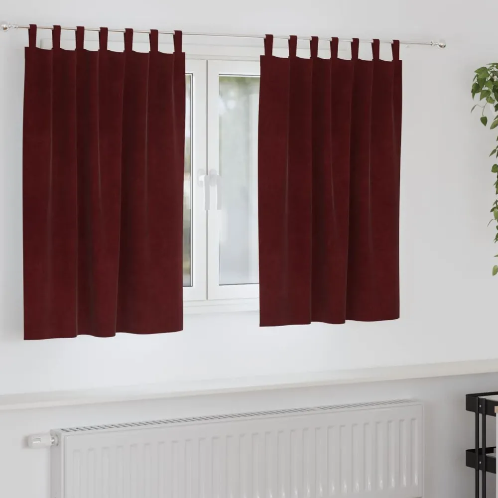 Woon- & Tuinaccessoires*vidaXL Verduisterende gordijnen 2 pcs 140 x 140 cm Fluweel Wijnrood