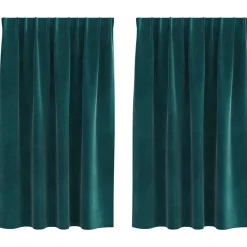 Woon- & Tuinaccessoires*vidaXL Verduisterende gordijnen 2 pcs 140 x 140 cm Fluweel Donkergroen