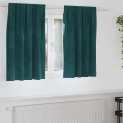 Woon- & Tuinaccessoires*vidaXL Verduisterende gordijnen 2 pcs 140 x 140 cm Fluweel Donkergroen