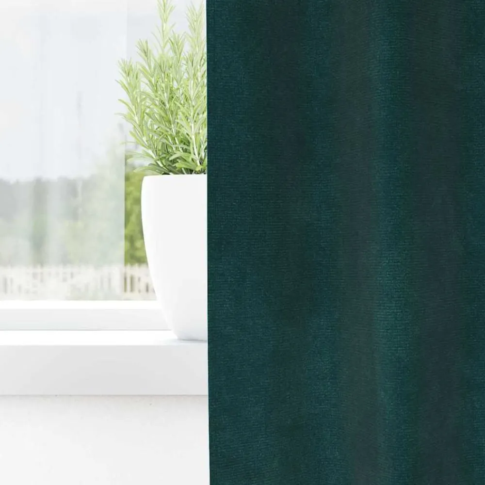 Woon- & Tuinaccessoires*vidaXL Verduisterende gordijnen 2 pcs 140 x 140 cm Fluweel Donkergroen