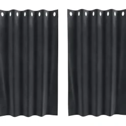 Woon- & Tuinaccessoires*vidaXL Verduisterende gordijnen 2 pcs 140 x 140 cm Fluweel Donkergrijs