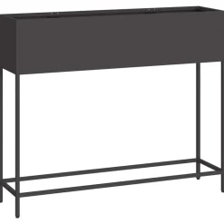 Tuin & Gazon*vidaXL Verhoogde Tuin Plantbak 100 x 26 x 82 cm Staal Zwart