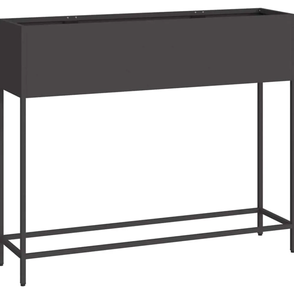 Tuin & Gazon*vidaXL Verhoogde Tuin Plantbak 100 x 26 x 82 cm Staal Zwart