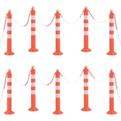 Verkeerspalen met ketting 10 st 75 cm PE>vidaXL Sale