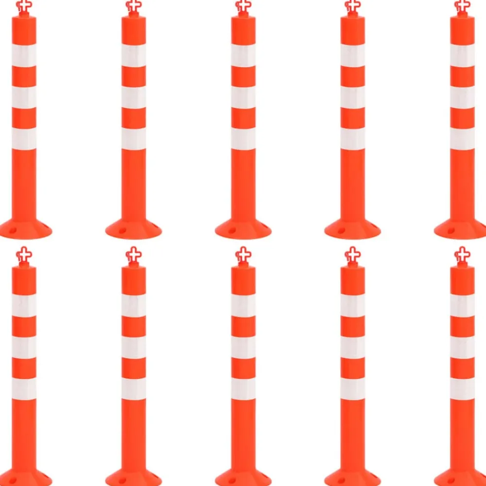 Verkeerspalen met ketting 10 st 75 cm PE>vidaXL Sale