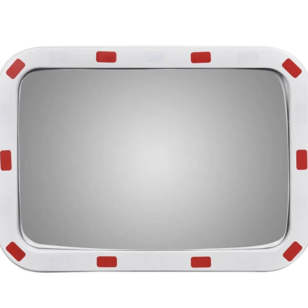 Uithangborden*vidaXL Verkeersspiegel rechthoekig met reflectors 40x60 cm