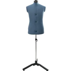 Kunst & Entertainment*vidaXL Verstelbare Kleedvorm Man Blauw 37.5-45.5 inch Stof Blauwgrijs