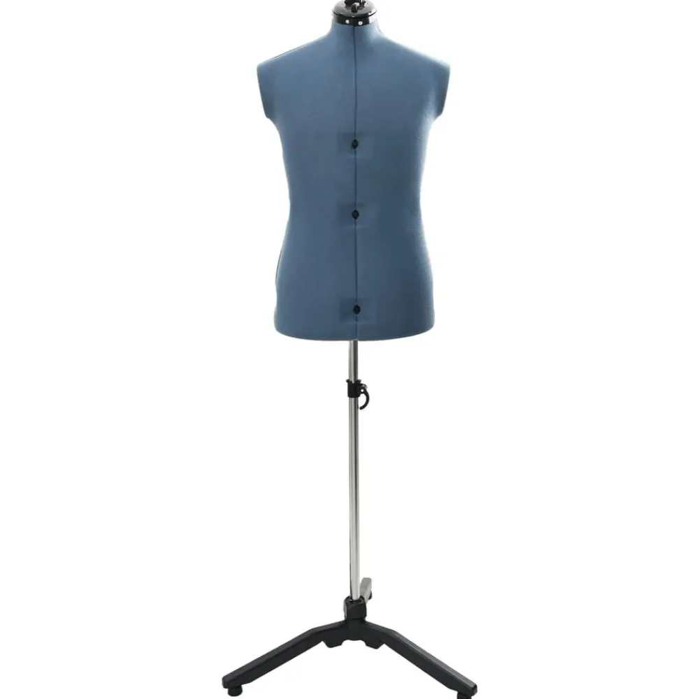 Kunst & Entertainment*vidaXL Verstelbare Kleedvorm Man Blauw 37.5-45.5 inch Stof Blauwgrijs