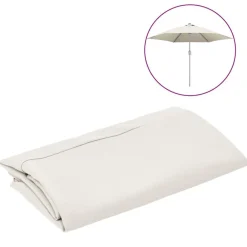 Tuin & Gazon*vidaXL Vervangingsdoek voor parasol 300 cm wit Zand
