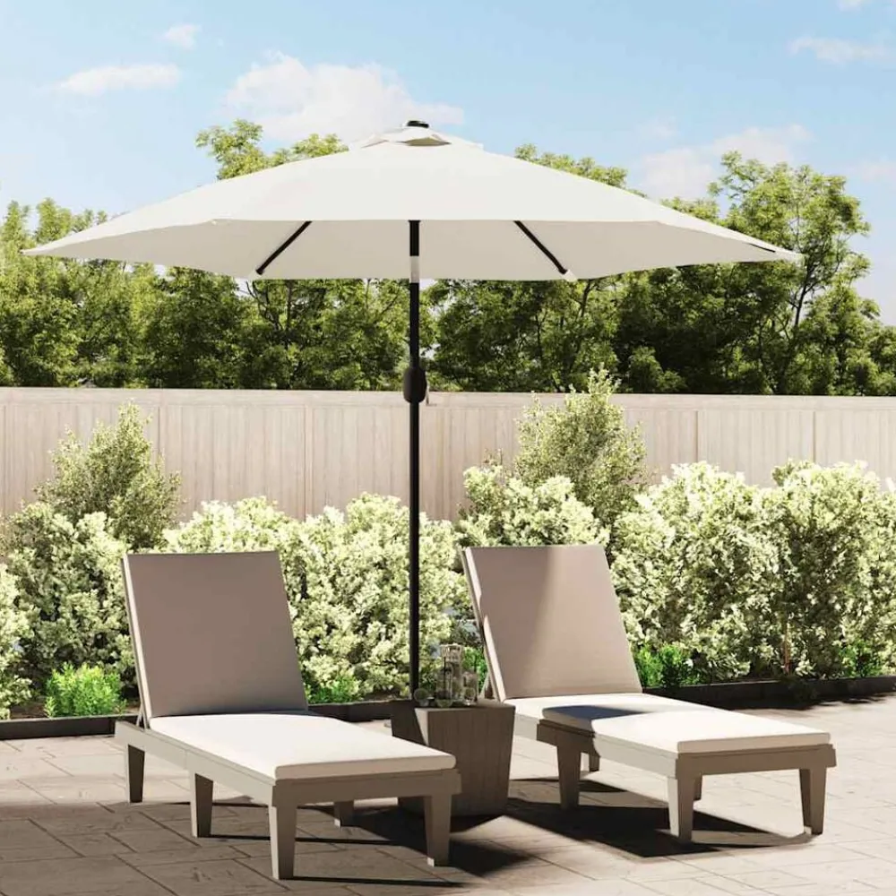 Tuin & Gazon*vidaXL Vervangingsdoek voor parasol 300 cm wit Zand