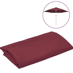 Tuin & Gazon*vidaXL Vervangingsdoek voor parasol 300 cm Bordeauxrood