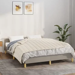 Linnengoed*vidaXL Verzwaringsdeken 120x180 cm 9 kg stof lichtcrèmekleurig Cr&egrave;me