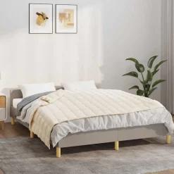 Linnengoed*vidaXL Verzwaringsdeken 120x180 cm 9 kg stof lichtcrèmekleurig Cr&egrave;me
