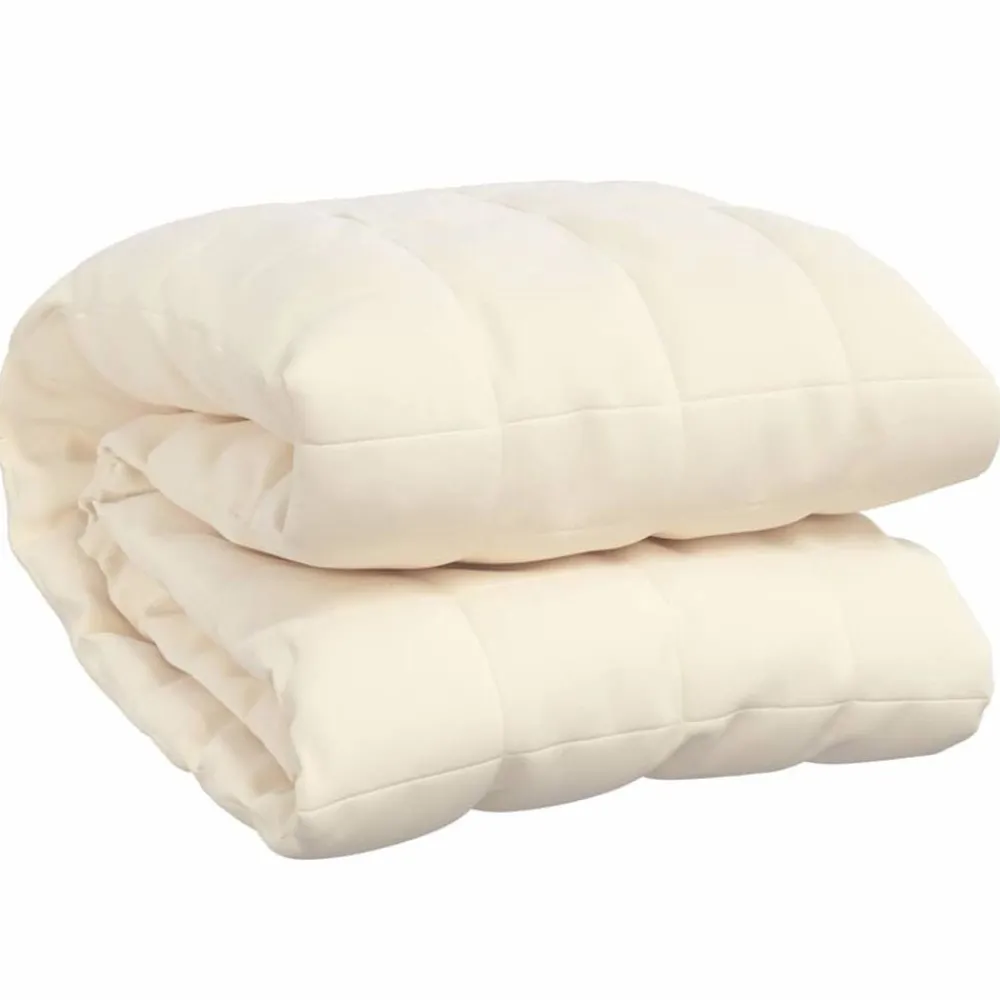Verzwaringsdeken 200x200 cm 13 kg stof lichtcrèmekleurig>vidaXL Sale