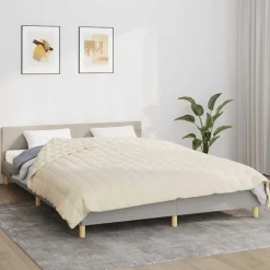 Verzwaringsdeken 200x200 cm 13 kg stof lichtcrèmekleurig>vidaXL Sale