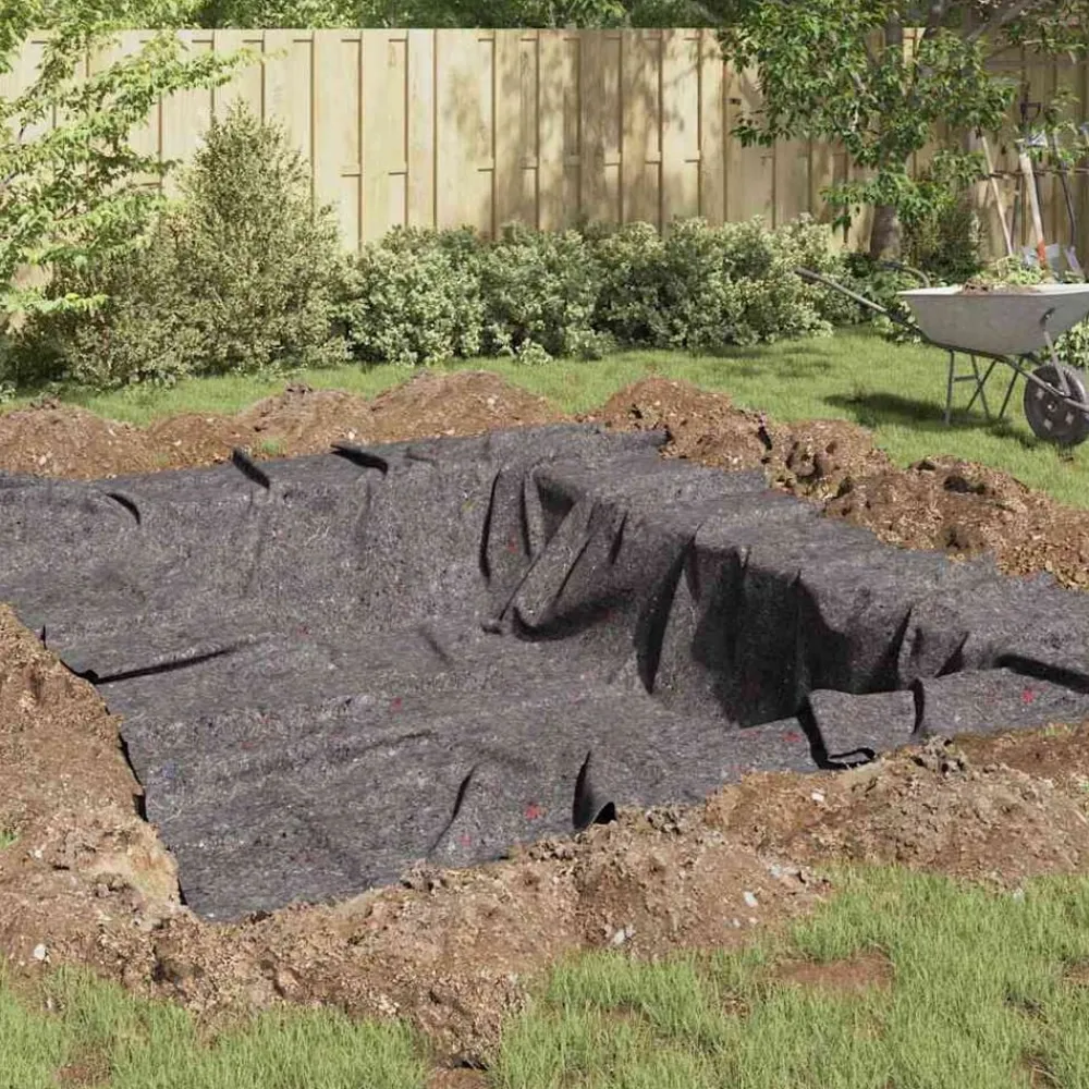 Vijver Vlies Grijs 1 x 10 m Polyester en Katoen>vidaXL Hot