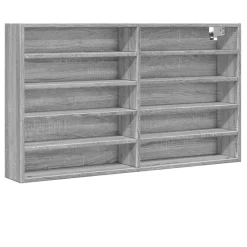 Vitrinekast 100x15x58 cm bewerkt hout eikenkleurig>vidaXL
