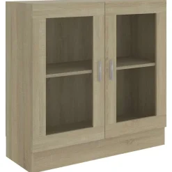 Vitrinekast 82,5x30,5x80 cm bewerkt hout kleurig>vidaXL Sale