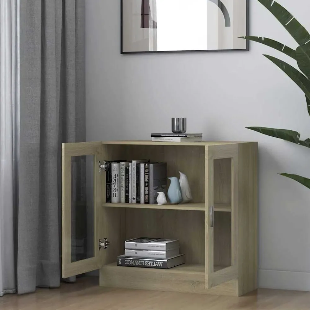 Vitrinekast 82,5x30,5x80 cm bewerkt hout kleurig>vidaXL Sale