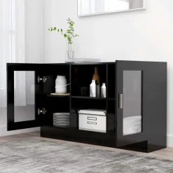 Vitrinekast 120x30,5x70 cm bewerkt hout><noscript><img width=