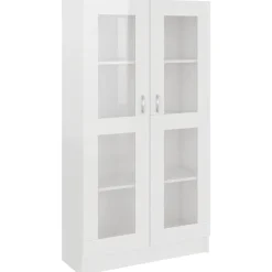 Boekenkasten & Wandplanken*vidaXL Vitrinekast 82,5x30,5x150 cm bewerkt hout Hoogglans wit