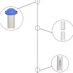 Vlaggenmast deelbaar 6,08 m aluminium zilverkleurig><noscript><img width=